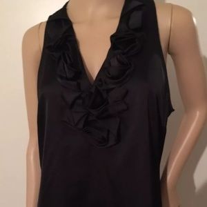 Ann Taylor V-Neck Rose Collar Tank Top Size 14